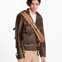 Louis Vuitton MONOGRAM Monogram Admiral Jacket For Men Brown X 56 Inch -Bandolier Online Shop 356537ca 9f8a 4646 bf79 71a31abb77b9