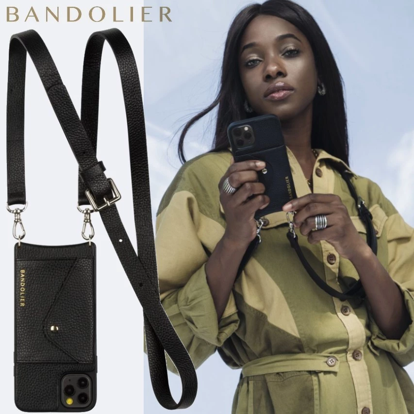 Bandolier 2021 Cruise Unisex Street Style Plain Leather IPhone 8 IPhone 8 Plus For Women Black/silver X Iphone12promax 1 Bandolier 2021 Cruise Unisex Street Style Plain Leather IPhone 8 IPhone 8 Plus For Women Black/silver X Iphone12promax
