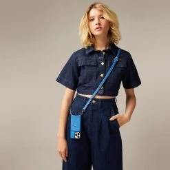 Bandolier Plain Leather Logo IPhone 13 IPhone 13 Mini IPhone 13 Pro For Women Palace Blue/silver X Iphone 13 -Bandolier Online Shop org 10133