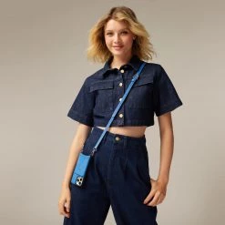 Bandolier Plain Leather Logo IPhone 13 IPhone 13 Mini IPhone 13 Pro For Women Palace Blue/silver X Iphone 13 -Bandolier Online Shop org 10136