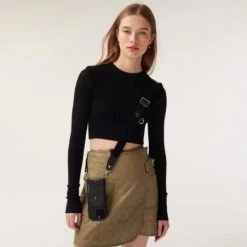 Bandolier 2022-23FW Leather Logo IPhone 13 IPhone 13 Mini IPhone 13 Pro For Women Black/silver X Iphone 13pro -Bandolier Online Shop org 10196