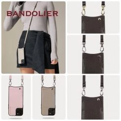 Bandolier Online Shop 10 Bandolier EMMA 2021 SS Plain Leather IPhone 8 IPhone 8 Plus IPhone X IPhone XS For Women Black/pewter X Iphone Xs Max
