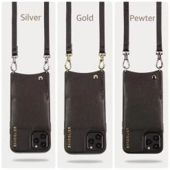 Bandolier EMMA 2021 SS Plain Leather IPhone 8 IPhone 8 Plus IPhone X IPhone XS For Women Black/pewter X Iphone Xs Max -Bandolier Online Shop org 10288
