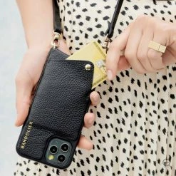 Bandolier EMMA 2021 SS Plain Leather IPhone 8 IPhone 8 Plus IPhone X IPhone XS For Women Black/pewter X Iphone Xs Max -Bandolier Online Shop org 10290