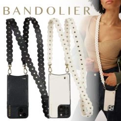 Bandolier Online Shop 22 Bandolier Flower Patterns Unisex Street Style Bi-color Plain Leather For Women Black X 13 Pro Max (stock Check)