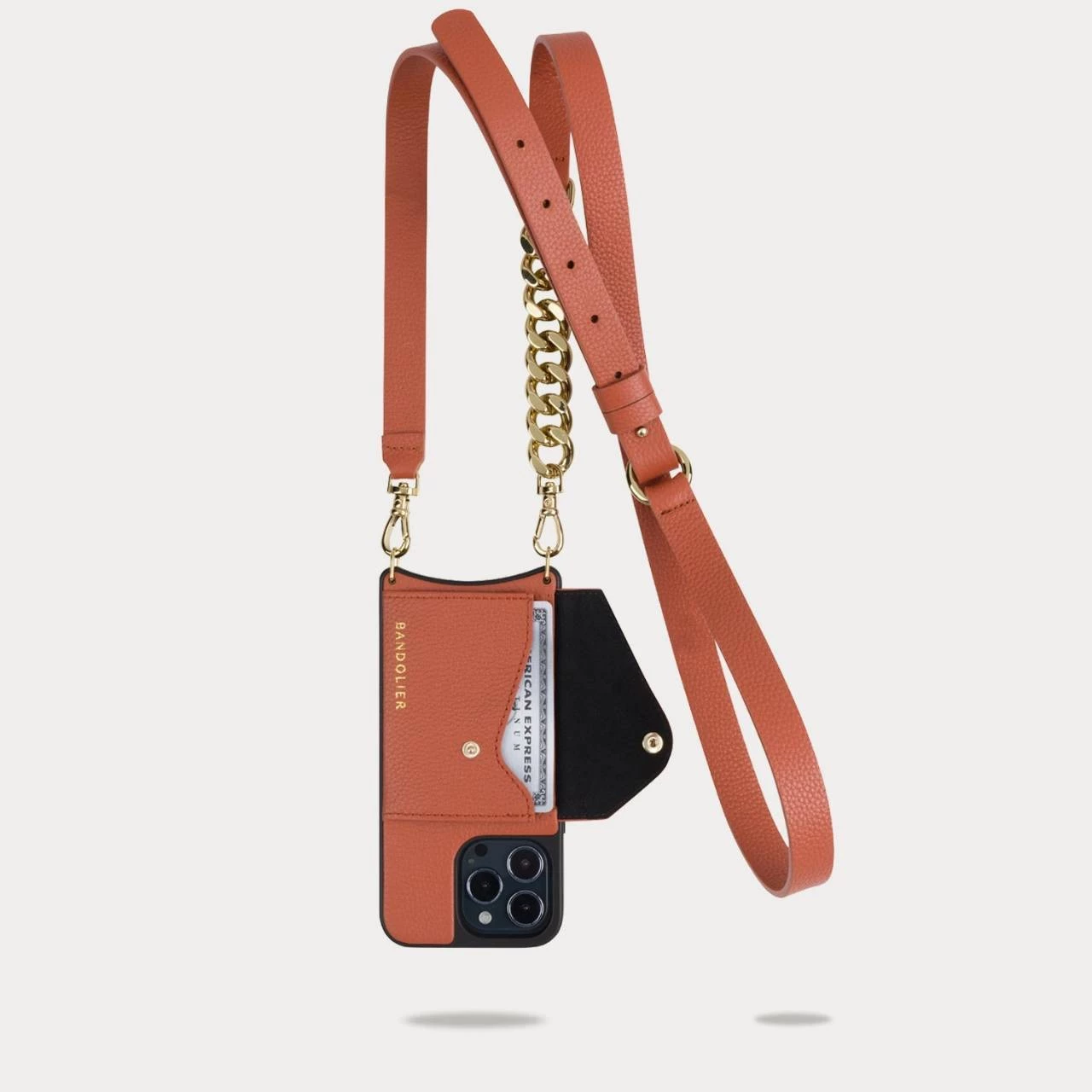 Bandolier Unisex Chain Plain Leather Co-ord Logo IPhone 13 For Women Clay/gold X Iphone 12 Pro Max 6 Bandolier Unisex Chain Plain Leather Co-ord Logo IPhone 13 For Women Clay/gold X Iphone 12 Pro Max - Image 6