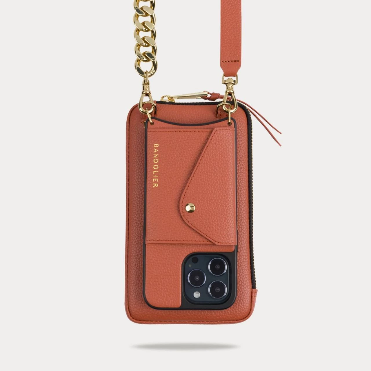 Bandolier Unisex Chain Plain Leather Co-ord Logo IPhone 13 For Women Clay/gold X Iphone 12 Pro Max 15 Bandolier Unisex Chain Plain Leather Co-ord Logo IPhone 13 For Women Clay/gold X Iphone 12 Pro Max - Image 15