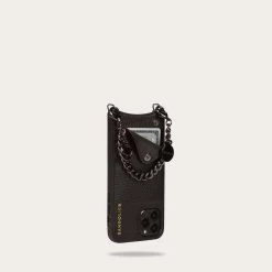 Bandolier 2019-20FW Street Style Chain Leather IPhone 8 IPhone 8 Plus IPhone X For Women Emma Black Gold X Iphone 13 Pro Max -Bandolier Online Shop org 1181