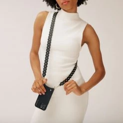 Bandolier Flower Patterns Unisex Street Style Bi-color Plain Leather For Women Black X 13 Pro Max (stock Check) -Bandolier Online Shop org 121