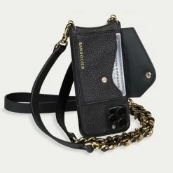 Bandolier Plain Leather Logo IPhone 13 IPhone 13 Mini IPhone 13 Pro For Women Black X Iphone13 -Bandolier Online Shop org 1264