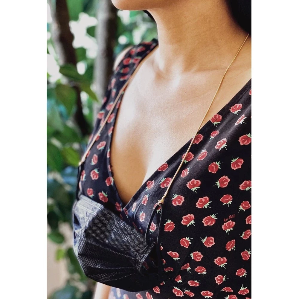 Bandolier Street Style Chain Plain Face Masks For Women Gold X One Size 13 Bandolier Street Style Chain Plain Face Masks For Women Gold X One Size - Image 13