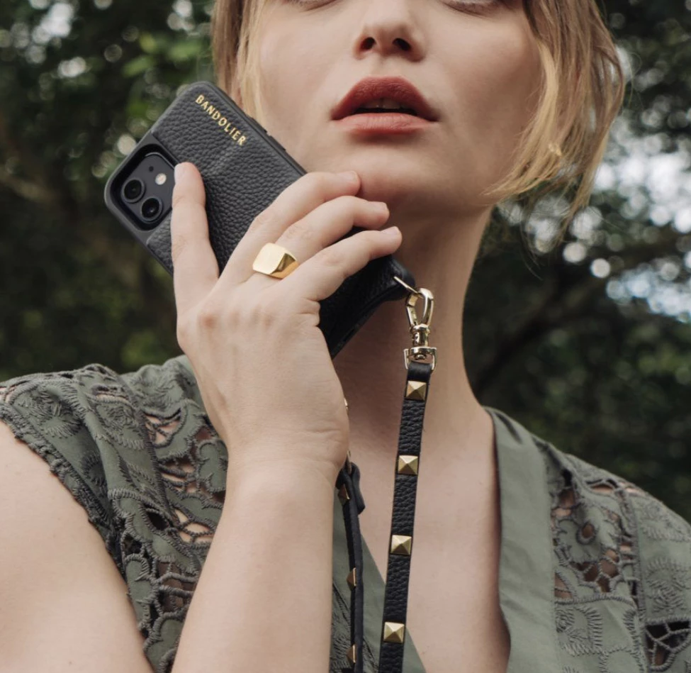 Bandolier Plain Leather IPhone 8 IPhone X IPhone XS IPhone XS Max For Women Black/pewter X Iphone Xs/x 6 Bandolier Plain Leather IPhone 8 IPhone X IPhone XS IPhone XS Max For Women Black/pewter X Iphone Xs/x - Image 6