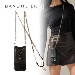 Bandolier Unisex Studded Street Style Chain Plain Leather Logo For Women Black (stock Check Required) X One Size