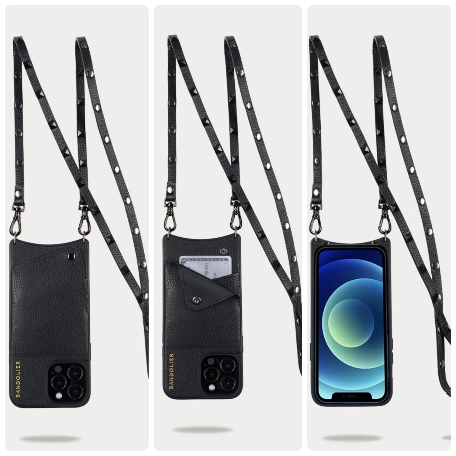 Bandolier Plain Leather IPhone 8 IPhone X IPhone XS IPhone XS Max For Women Black/pewter X Iphone Xs/x 14 Bandolier Plain Leather IPhone 8 IPhone X IPhone XS IPhone XS Max For Women Black/pewter X Iphone Xs/x - Image 14