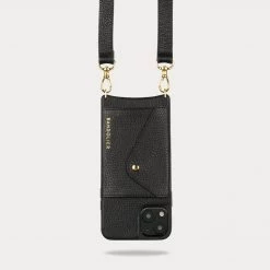 Bandolier Unisex Street Style Plain Leather Co-ord Logo For Women Black/silver X Iphone 13 Pro Max -Bandolier Online Shop org 1676
