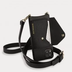 Bandolier Unisex Street Style Plain Leather Co-ord Logo For Women Black/silver X Iphone 13 Pro Max -Bandolier Online Shop org 1678