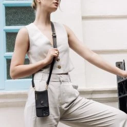 Bandolier Unisex Street Style Plain Leather Co-ord Logo For Women Black/silver X Iphone 13 Pro Max -Bandolier Online Shop org 1679