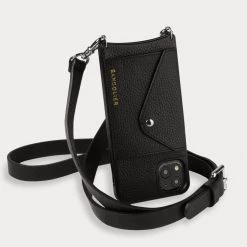 Bandolier Unisex Street Style Plain Leather Co-ord Logo For Women Black/silver X Iphone 13 Pro Max -Bandolier Online Shop org 1681
