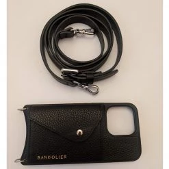 Bandolier Unisex Street Style Plain Leather Co-ord Logo For Women Black/silver X Iphone 13 Pro Max -Bandolier Online Shop org 1684