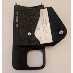 Bandolier Unisex Street Style Plain Leather Co-ord Logo For Women Black/silver X Iphone 13 Pro Max -Bandolier Online Shop org 1685