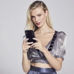 Bandolier 2020 Cruise Unisex Street Style Plain Leather IPhone 8 IPhone 8 Plus For Women Black Velvet/pewter X Iphonexsmax -Bandolier Online Shop org 1770