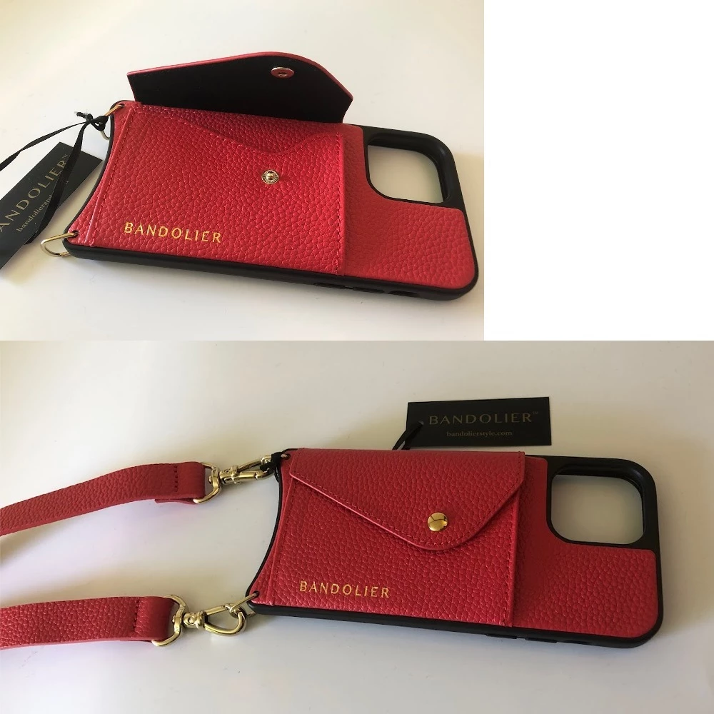 Bandolier Plain Leather Logo IPhone 13 IPhone 13 Pro IPhone 13 Pro Max For Women Poppy Red/gold X Iphone 13 Mini 15 Bandolier Plain Leather Logo IPhone 13 IPhone 13 Pro IPhone 13 Pro Max For Women Poppy Red/gold X Iphone 13 Mini - Image 15