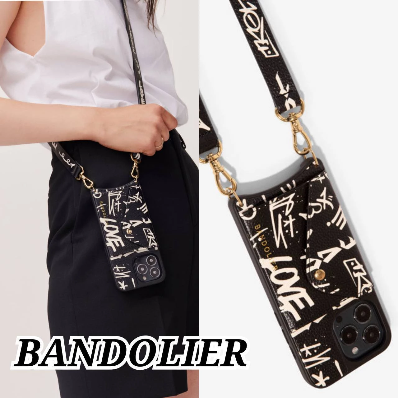 Bandolier Unisex Leather IPhone 13 IPhone 13 Mini IPhone 13 Pro For Women Love Print/gold X Iphone 13 Pro 1 Bandolier Unisex Leather IPhone 13 IPhone 13 Mini IPhone 13 Pro For Women Love Print/gold X Iphone 13 Pro