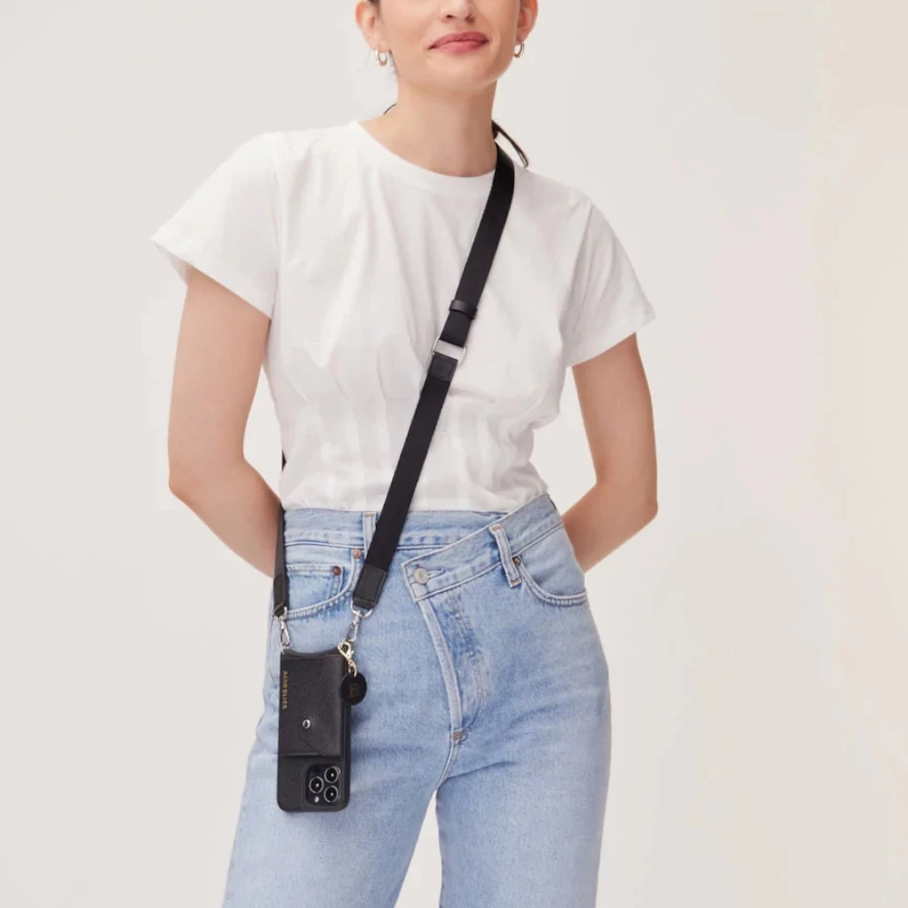 Bandolier Plain Leather Logo Tech Accessories For Women Black/gold X One Size 10 Bandolier Plain Leather Logo Tech Accessories For Women Black/gold X One Size - Image 10