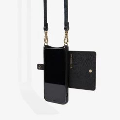 Bandolier Unisex Plain Leather Logo IPhone 13 IPhone 13 Pro For Men Black/gold X Iphone 13 -Bandolier Online Shop org 199