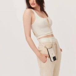 Bandolier Plain Leather Logo IPhone 13 IPhone 13 Pro IPhone 13 Pro Max For Women Stone/gold X Iphone 13 Pro Max -Bandolier Online Shop org 2035