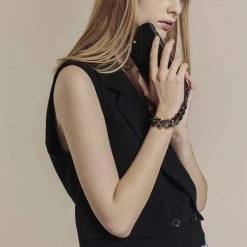 Bandolier Bi-color Chain Tech Accessories For Women Black/silver X One Size -Bandolier Online Shop org 2063