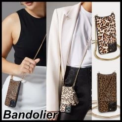 Bandolier Leopard Patterns Plain Leather IPhone X IPhone XS For Women Leopard X Iphone Xs Max
