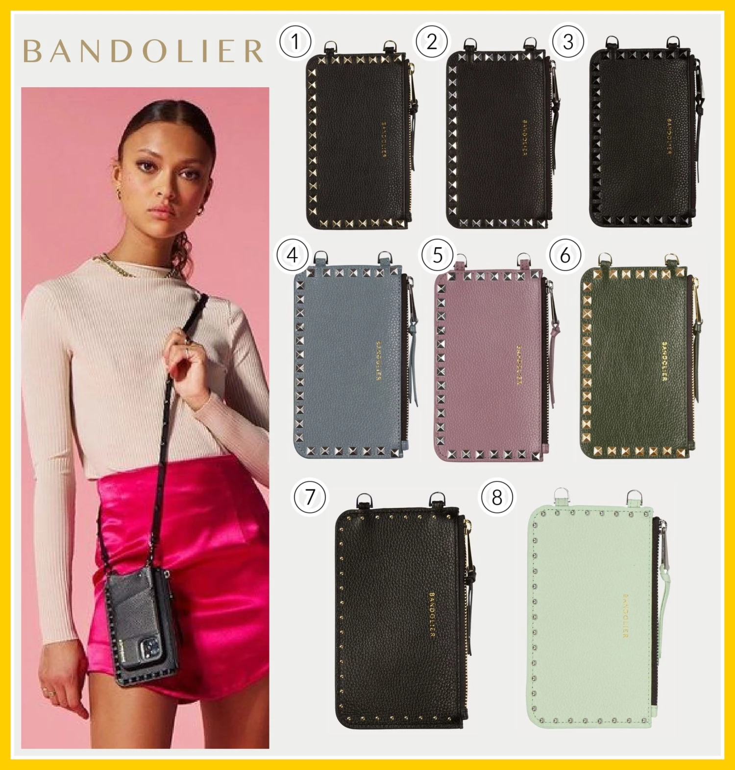 Bandolier 2020 Cruise Leather Smart Phone Cases For Women ⑧mist Green/silver X One Size 1 Bandolier 2020 Cruise Leather Smart Phone Cases For Women ⑧mist Green/silver X One Size