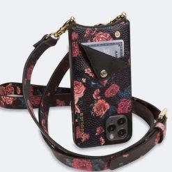 Bandolier 2021 SS Flower Patterns Plain Leather IPhone 8 Plus IPhone X For Women Black X Iphone Se/876/6s -Bandolier Online Shop org 2170