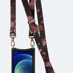 Bandolier 2021 SS Flower Patterns Plain Leather IPhone 8 Plus IPhone X For Women Black X Iphone Se/876/6s -Bandolier Online Shop org 2171