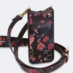 Bandolier 2021 SS Flower Patterns Plain Leather IPhone 8 Plus IPhone X For Women Black X Iphone Se/876/6s -Bandolier Online Shop org 2173