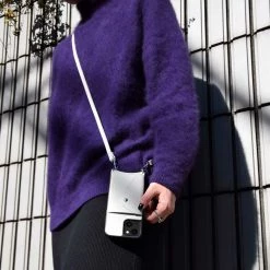 Bandolier Unisex Street Style Plain Leather Logo IPhone 13 For Women Light Gray X Iphone13pro -Bandolier Online Shop org 2242