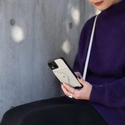 Bandolier Unisex Street Style Plain Leather Logo IPhone 13 For Women Light Gray X Iphone13pro -Bandolier Online Shop org 2243