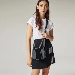 Bandolier Unisex Blended Fabrics Chain Plain Leather Bridal For Women Black/silver X One Size -Bandolier Online Shop org 2320