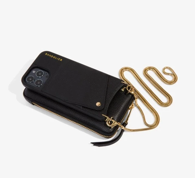 Bandolier Street Style Chain Plain Leather IPhone XS IPhone XS Max For Women Black/pewter X Iphone Xs Max 3 Bandolier Street Style Chain Plain Leather IPhone XS IPhone XS Max For Women Black/pewter X Iphone Xs Max - Image 3