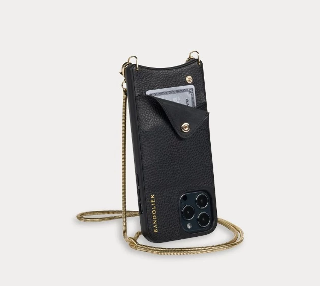 Bandolier Street Style Chain Plain Leather IPhone XS IPhone XS Max For Women Black/pewter X Iphone Xs Max 7 Bandolier Street Style Chain Plain Leather IPhone XS IPhone XS Max For Women Black/pewter X Iphone Xs Max - Image 7