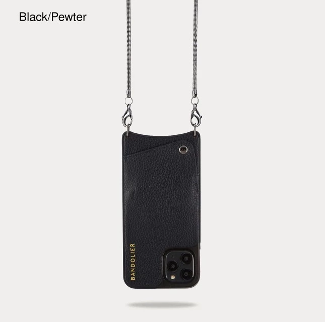 Bandolier Street Style Chain Plain Leather IPhone XS IPhone XS Max For Women Black/pewter X Iphone Xs Max 8 Bandolier Street Style Chain Plain Leather IPhone XS IPhone XS Max For Women Black/pewter X Iphone Xs Max - Image 8