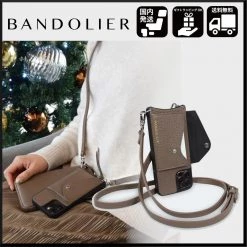 Bandolier Unisex Street Style Plain Leather Logo IPhone 13 For Women Dark Taupe X Iphone13