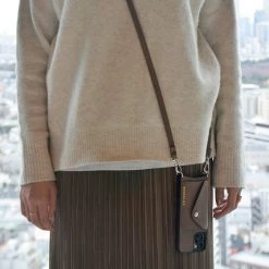 Bandolier Unisex Street Style Plain Leather Logo IPhone 13 For Women Dark Taupe X Iphone13 -Bandolier Online Shop org 2338