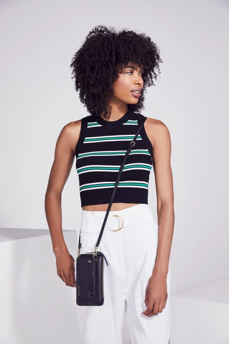 Bandolier Plain Leather IPhone 8 IPhone 8 Plus IPhone X IPhone XS For Women Black/silver X Iphone 12 Pro Max 2 Bandolier Plain Leather IPhone 8 IPhone 8 Plus IPhone X IPhone XS For Women Black/silver X Iphone 12 Pro Max - Image 2