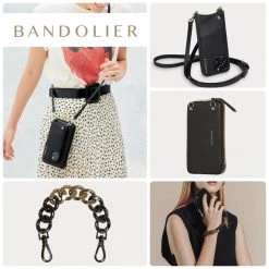 Bandolier EMMA Chain Plain Leather IPhone 8 IPhone 8 Plus IPhone X For Women Black/pewter X Iphone 13 Pro Max