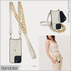 Bandolier Plain Leather IPhone 13 IPhone 13 Mini IPhone 13 Pro For Women Stone/gold X Iphone 12/12 Pro