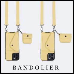 Bandolier Faux Fur Plain Logo Tech Accessories For Women Butter Yellow/silver X Airpod Pro