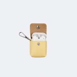 Bandolier Faux Fur Plain Logo Tech Accessories For Women Butter Yellow/silver X Airpod Pro -Bandolier Online Shop org 2538
