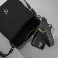 Bandolier Plain Leather IPhone 8 IPhone 8 Plus IPhone X IPhone XS For Women Black/gold X Iphone 12/12 Pro -Bandolier Online Shop org 2630